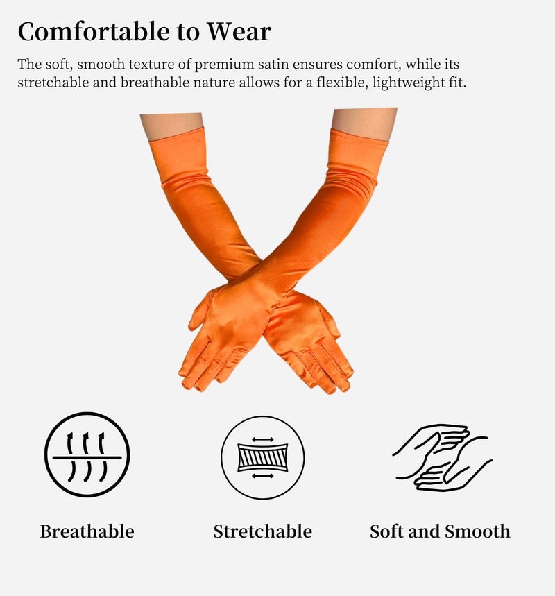 MD Style Long Opera Gloves for Women - 20s Party Costume - Elbow Length Tea Party Satin Gloves - Princess Accessories - Image 4